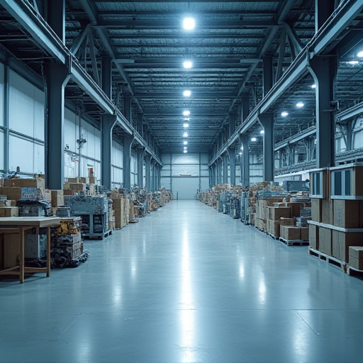 Modern iklimlendirme sistemlerine sahip endüstriyel tesis.