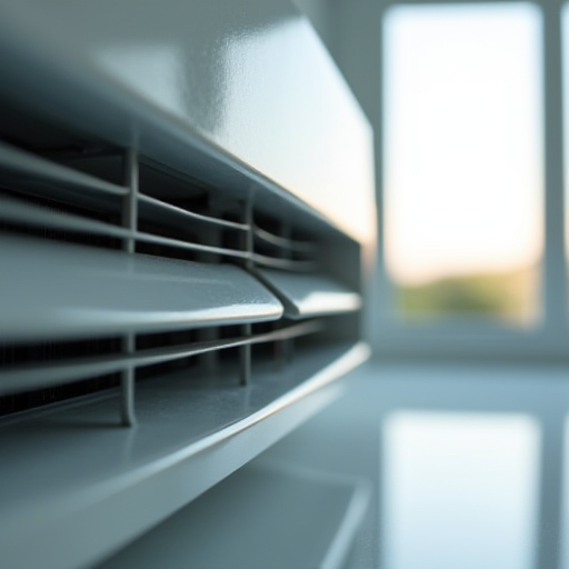 Modern, soğutma havalandırma deliklerine sahip klima ünitesi.