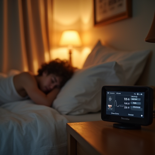 Sıcak ve rahat bir yatak odası, dijital bir termostat ile.