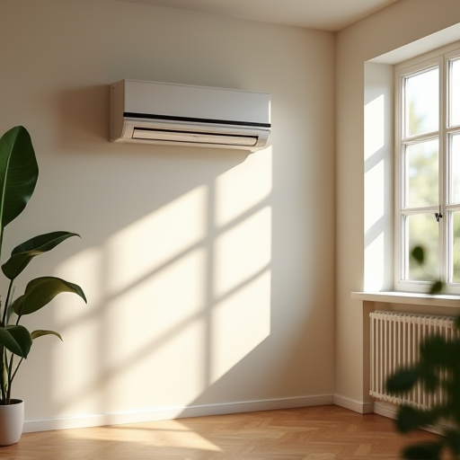 İç mekan, split klima sistemi olan oda.