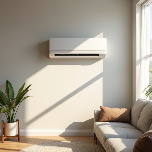 Modern bir inverter klimalı oda.