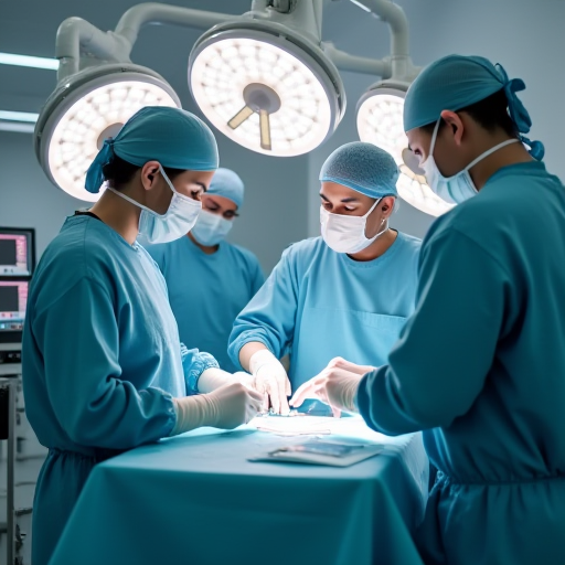 Modern bir ameliyathane, gelişmiş ventilasyon ekipmanlarıyla donatılmıştır.