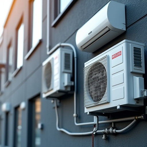 Bir ticari ofis binasında VRF sisteminin kurulumu devam ediyor.