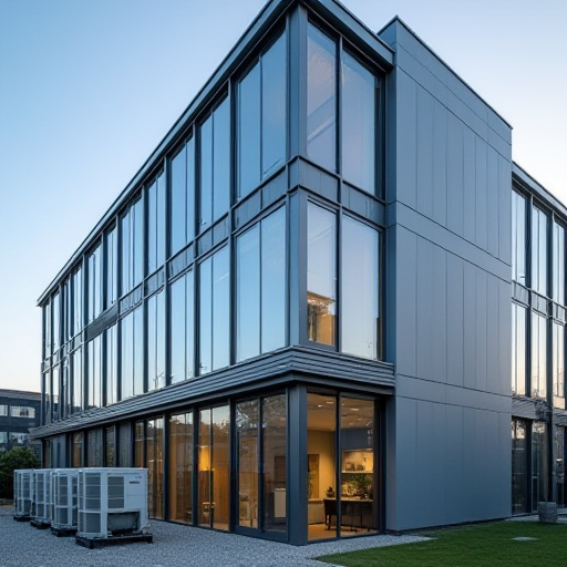 VRF sistemine sahip modern ofis binası.