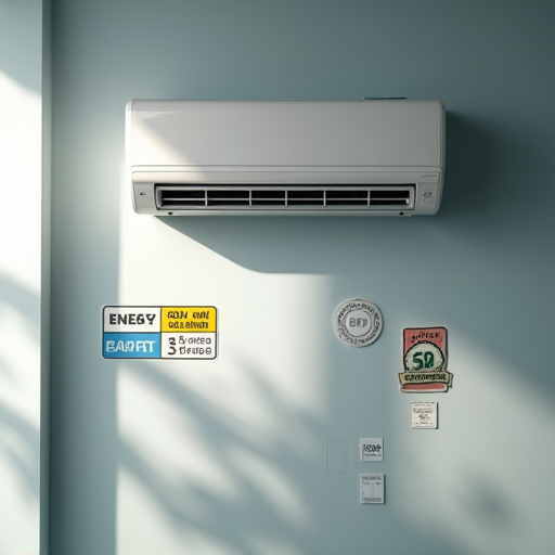 Modern, enerji sınıfı etiketlerine sahip klima.