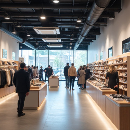 Klima sistemlerine sahip modern mağaza.