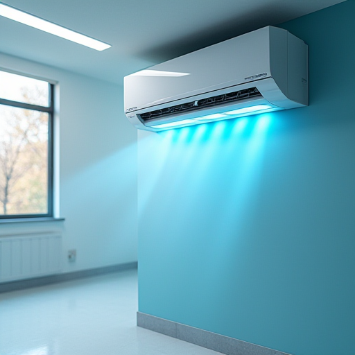 HEPA filtreleri ve UV-C ışıklı sterilizasyon özelliklerine sahip, modern klima ünitesi.