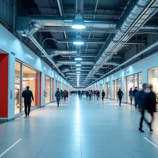 Bir alışveriş merkezindeki modern klima sistemi.