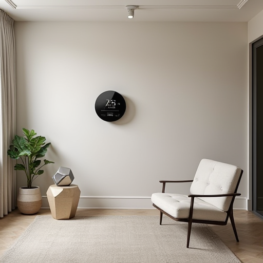 İyi yalıtımlı oda, termostat ve klima ünitesi ile.