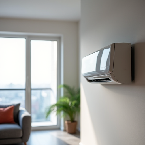 Sancaktepe'deki modern bir dairede bulunan split klima ünitesi.