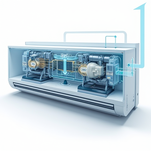 İnverter klima cihazının kompresör mekanizmasının şeması.