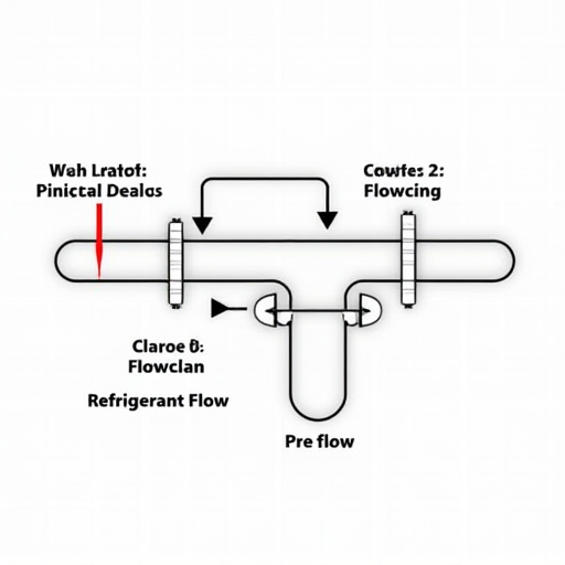 AC boru uzunluğu ve soğutucu akış şeması.