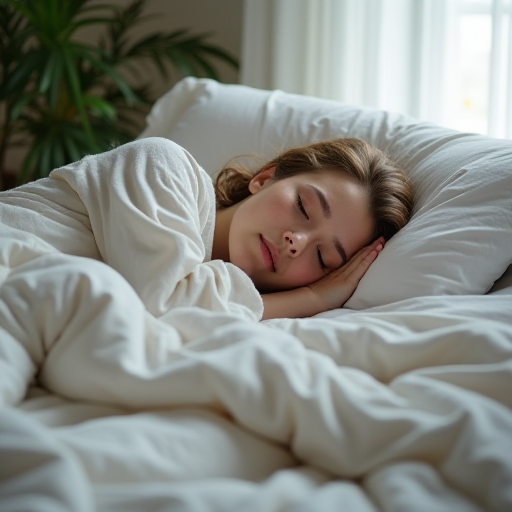 Hafif örtülerle uyuyan bir kişi.