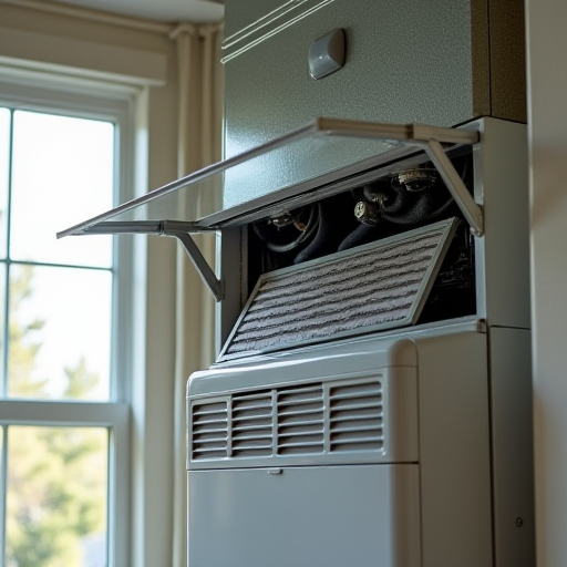 En sık yapılan klima hataları (ve bunların nedenleri) Açık havalandırma delikleri ve hava filtresine sahip temiz bir HVAC sistemi.