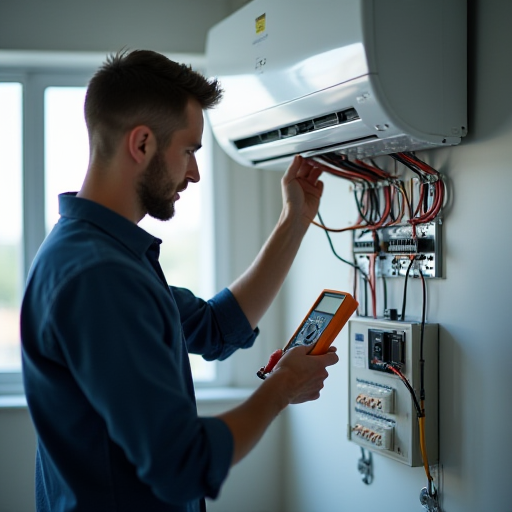 Bir klima teknisyeni gözünden görülen en tuhaf arızalar. Teknisyen, bir multimetre ile elektrik bağlantılarını kontrol ediyor.