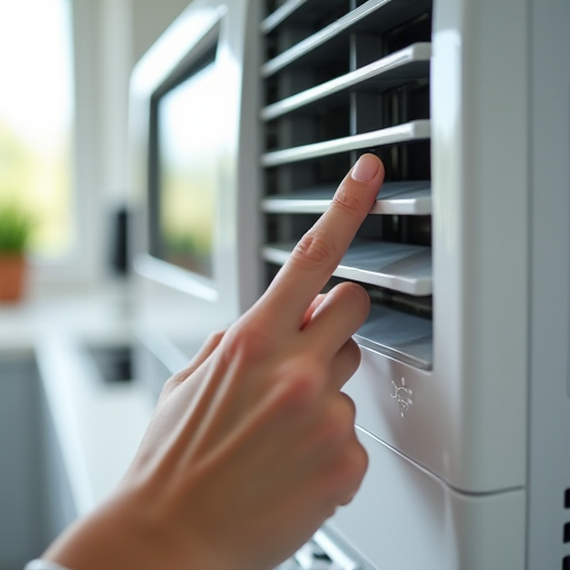 Bir klima cihazının hava akışı ayarlarını yapmak.