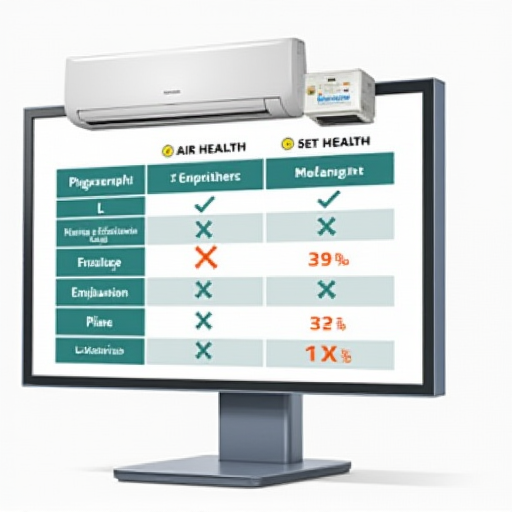 Klima ve ısıtma sistemlerinin enerji verimliliğini karşılaştıran tablo.