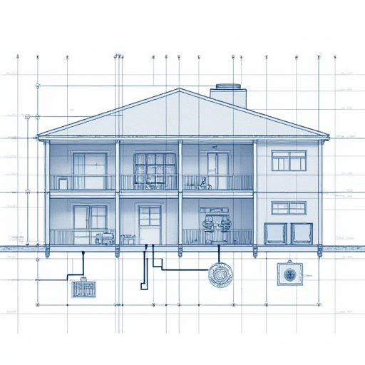 Bir hastanenin havalandırma sisteminin mimari çizimi.