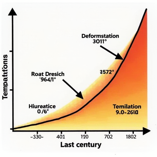 Küresel sıcaklıklardaki artışı gösteren grafik.