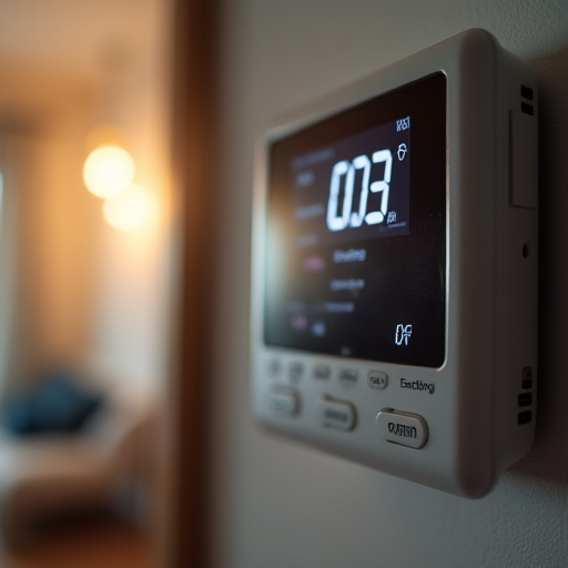 Bir klima termostatının yakın çekim fotoğrafı.