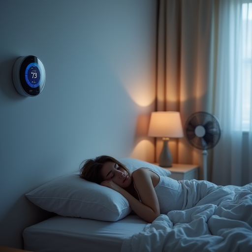 Serin ve aydınlık bir odada huzurla uyuyan bir kişi.