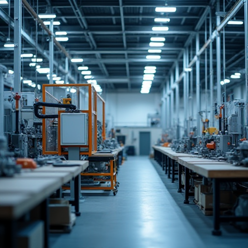 Otomatik makinelere sahip üretim tesisi.