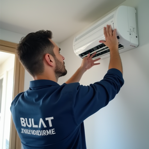 Bulat İklimlendirme teknisyeni, bakım işlemlerini gerçekleştiriyor.