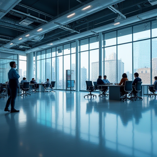 Bina yönetim sistemi arayüzü, klima bölgeleri ve kontrolleri ile.