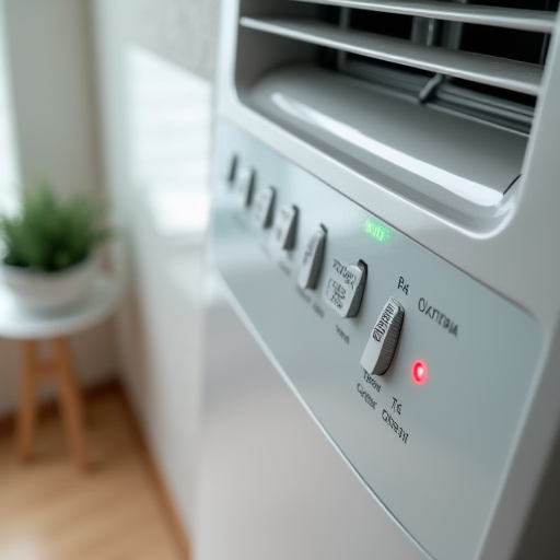 Bir klima ünitesinin kontrol panelinin yakın çekimi, enerji verimli ayarların vurgulanmış hali.