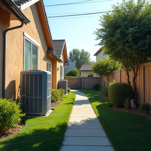 Stratejik olarak konumlandırılmış klima üniteleri.