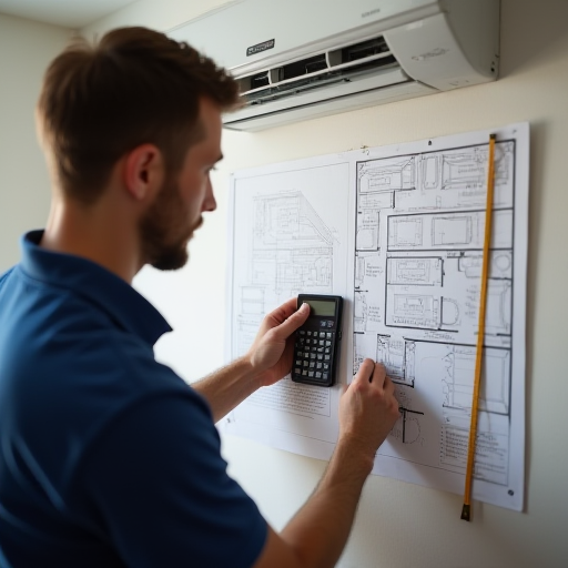 Profesyonel bir teknisyen, doğru klima kapasitesini ölçüyor.