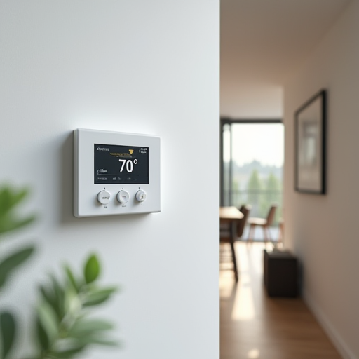 Sıcaklık ayarını gösteren bir ok işaretine sahip termostat.