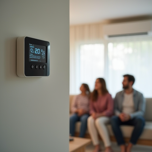 Aile, merkezi klima bulunan, rahat bir oturma odasının keyfini çıkarıyor.