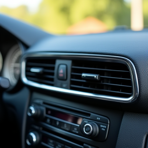 Açık bir klima havalandırma girişi olan bir otomobil iç mekanı.