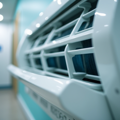 Temiz bir filtreye sahip, temiz bir klima ünitesinin yakın çekimi.