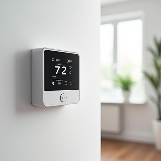Beyaz bir duvardaki programlanabilir termostat.
