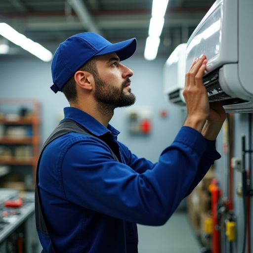 Klima sadece klima cihazlarından ibaret değildir: Doğru HVAC teknisyeni, bir klima ünitesini kontrol ediyor.