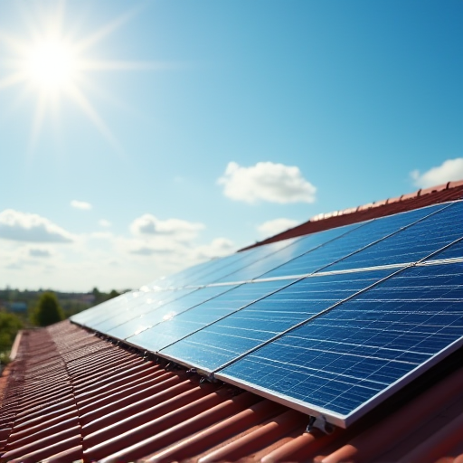 Çatı tipi güneş panelleri.