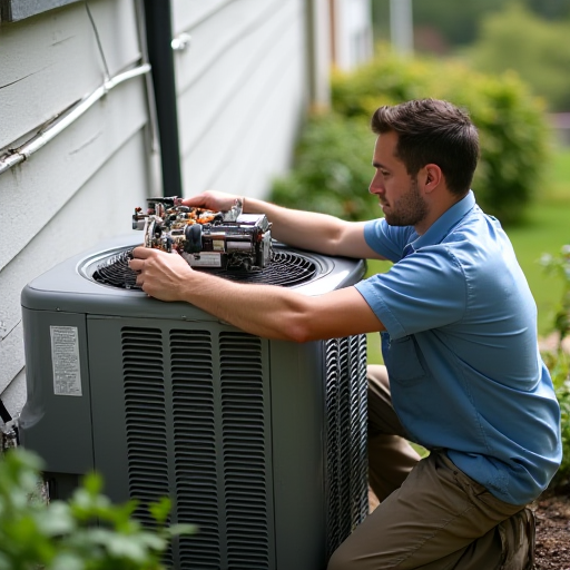 Klima bakımını yapan teknisyen.