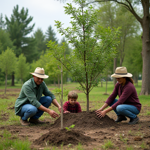 Topluluk, iklim değişikliğiyle mücadele etmek için ağaç dikiyor.