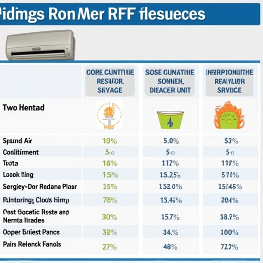 VRF sistemleri ve klima cihazlarının karşılaştırma tablosu.