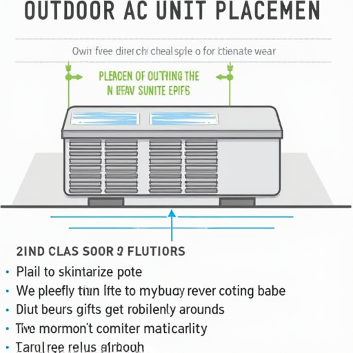Açık hava tipi klima ünitesinin ideal yerleşimini gösteren şema.