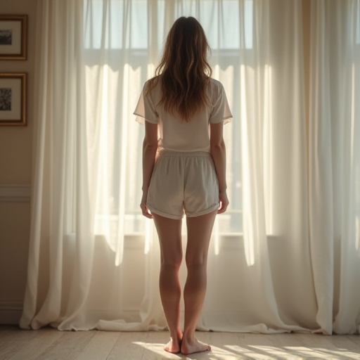 Odadaki nem dengesi sağlanmış bir ortamda bulunan kişi.