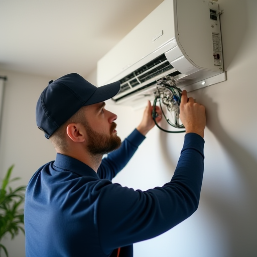 Klima cihazınızın soğutucu akışkanı seviyesinin düşük olup HVAC teknisyeni, yıllık bakım işlemlerini gerçekleştiriyor.