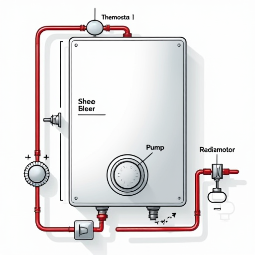 Bir kazan sisteminin şeması.